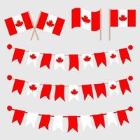 bandeiras canadenses, guirlandas, bandeiras conjunto isoladas em fundo cinza. vetor