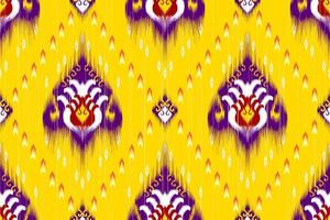 design de padrão sem emenda étnico ikat. tecido asteca tapete mandala ornamento chevron têxtil decoração papel de parede. fundo de ilustrações vetoriais de bordado tradicional nativo de seda tribal vetor