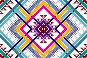 design de padrão étnico geométrico. tecido asteca tapete mandala ornamento chevron têxtil decoração papel de parede. peru tribal índio africano tradicional bordado ilustrações vetoriais fundo vetor