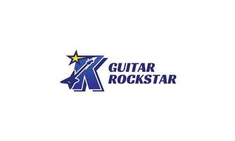 letra k logotipo do alfabeto da guitarra elétrica vetor