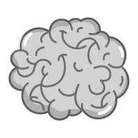 anatomia do cérebro humano em tons de cinza para criativo e intelecto vetor