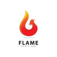 símbolo abstrato do logotipo da chama do fogo com cor gradiente vetor