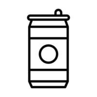 ícone de linha de lata de refrigerante vetor