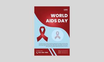 dia mundial da aids ou pôster do vírus hiv ou modelo de design de folheto. design de folheto de panfleto de prevenção de hiv ou aids. capa, pôster, tamanho a4, design de folheto vetor