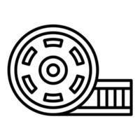 ícone de linha de bobina de filme vetor