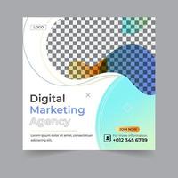 webinar de negócios para postagem de mídia social de marketing digital para postagem de mídia social, design de forma geométrica de modelo de banner de negócios para elementos abstratos atraentes postar espaço de fundo para texto vetor