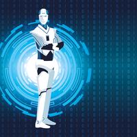 avatar do robô humanóide vetor