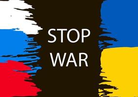 bandeira da rússia e da ucrânia em estilo grunge. parar a guerra da rússia contra a ucrânia vetor