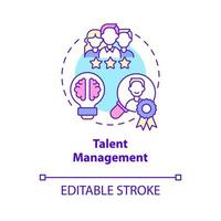 ícone do conceito de gestão de talentos. atrair e contratar os melhores especialistas. recursos humanos idéia abstrata ilustração de linha fina. desenho de contorno isolado. traço editável. roboto-medium, inúmeras fontes pró-negrito usadas vetor