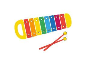 brinquedo musical infantil engraçado. xilofone de desenho vetorial vetor