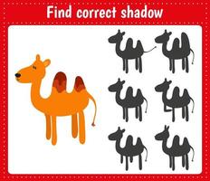 encontre o camelo de sombra correto vetor
