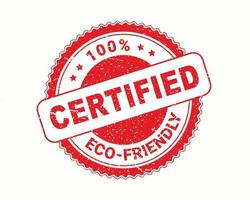 carimbo aprovado ecologicamente correto em estilo de borracha. projeto de vedação certificado ecologicamente correto. vetor