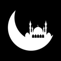 lua crescente com mesquita vetor