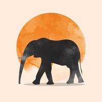 animal elefante aquarela vetor