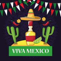 Desenhos animados do cartão de Viva México