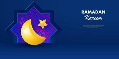 saudações islâmicas fundo de modelo de design de cartão ramadan kareem com belos arabescos, padrões e lua crescente. ilustração vetorial. vetor