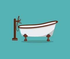 símbolo de banheira, arte vetorial de banheira, pato de borracha, elemento para banheiro de design. vetor