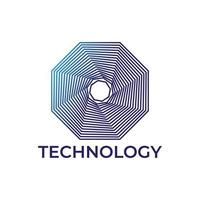 logotipo de tecnologia de mistura de octógono abstrato vetor