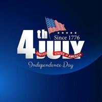 feliz dia da independência 4 de julho. vetor