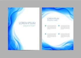 conjunto vetorial de modelos de relatório anual abstrato azul, capas de água, fundo ondulado, folhetos, brochuras. fluxo vetor