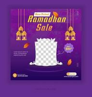 modelo de venda de ramadã com estilo de religião de luxo para banner de marketing de postagem de mídia social vetor