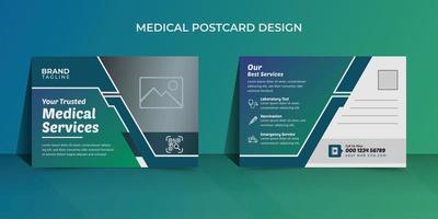 design de modelo de cartão postal médico vetorial vetor