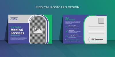 design de modelo de cartão postal médico em vetor