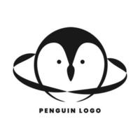 logotipo monocromático de pinguim vetor