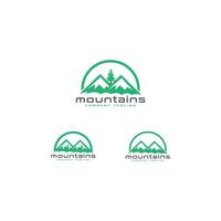 conjunto de modelo de logotipo de montanha vetor