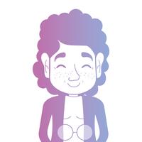 mulher de avatar de linha com penteado e blusa vetor