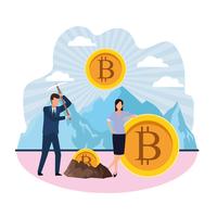 bitcoin de mineração digital vetor