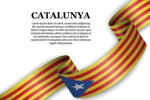 acenando a bandeira do independente catalão - estelada vetor