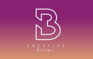 design de vetor de monograma de logotipo de letra b branco. ícone de letra b criativo com fundo gradiente colorido.