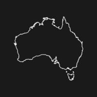 mapa da austrália em fundo preto vetor