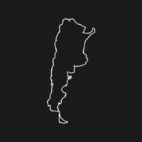 mapa da argentina em fundo preto vetor