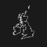 Mapa do Reino Unido em fundo preto vetor