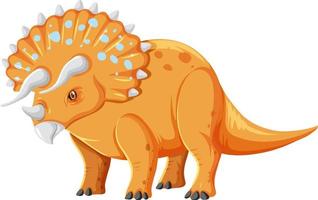 um triceratops de dinossauro em fundo branco vetor