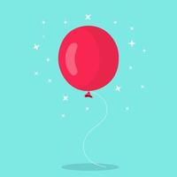 balão de hélio, bolas de ar voando com barbante. feliz aniversário, conceito de férias. decoração de festa. desenho de desenho vetorial