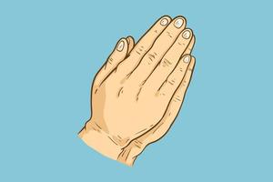 ilustração vetorial de mão rezando vetor