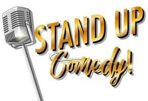 banner de stand up comedy com microfone vintage vetor