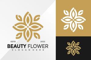 modelo de ilustração vetorial de design de logotipo de spa de flores de beleza vetor