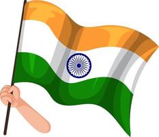 bandeira da índia na vara vetor