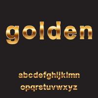 coleção de alfabeto dourado. conjunto de texto de ouro realista. ilustração vetorial vetor