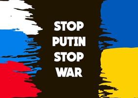 bandeira da rússia e da ucrânia em estilo grunge. parar a guerra da rússia contra a ucrânia vetor