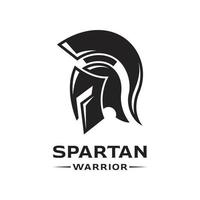 vetor de design de logotipo de armadura de capacete de guerreiro espartano grego antigo
