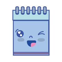 kawaii bonito ferramenta de caderno engraçado vetor