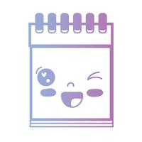 linha kawaii bonito ferramenta de caderno engraçado vetor