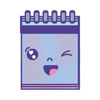 kawaii bonito ferramenta de caderno engraçado vetor