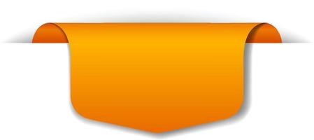 design de banner laranja em fundo branco vetor