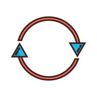 setas de cor no símbolo do círculo de progresso de carregamento